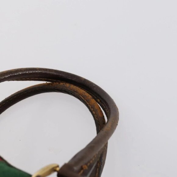 GUCCI GG Supreme Web Sherry Line Boston Bag PVC Beige Gold Red Auth hk3095 - Picture 9 of 16